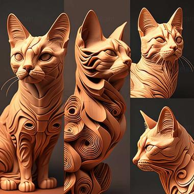 3D модель Лиоф кот разводит кошку (STL)